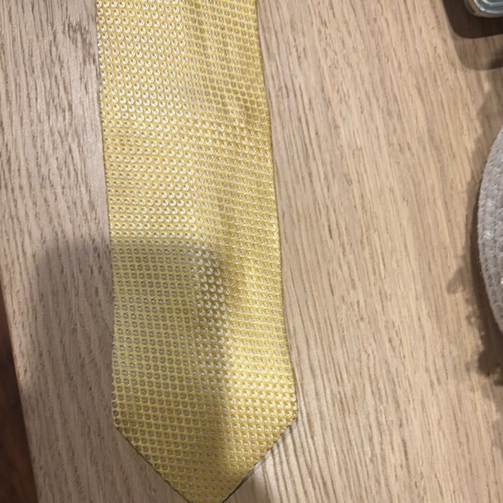 Giorgio Armani Yellow Textured Silk Tie